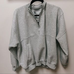 white fox botique gray quarter zip